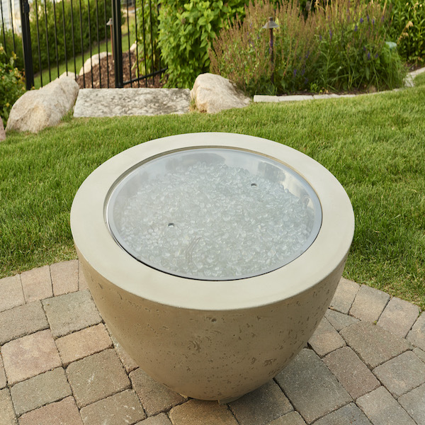 The Outdoor GreatRoom Company 30" Round Grey Glass Burner Cover