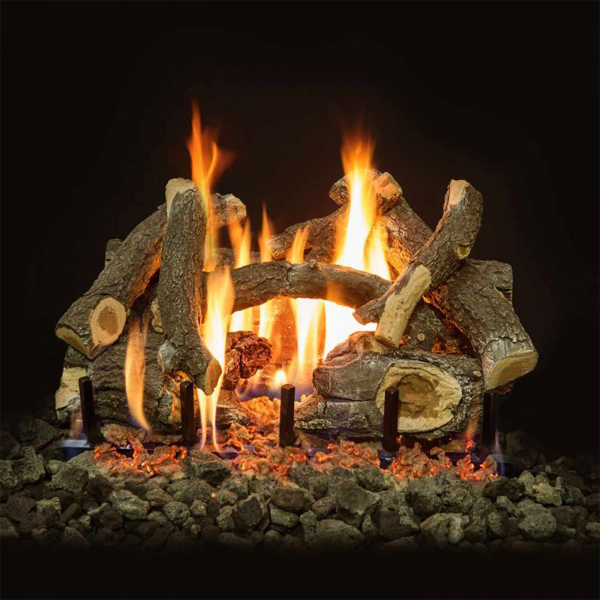 Grand Canyon 36" 3-Vented Burners Arizona Weathered Charred Oak Gas Logs with Modulating Millivolt Ignition