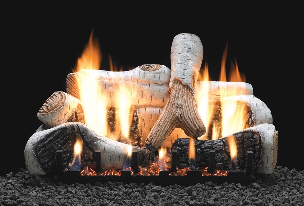 Empire Birch Ventless Gas Log Set with Variable Flame Control Option