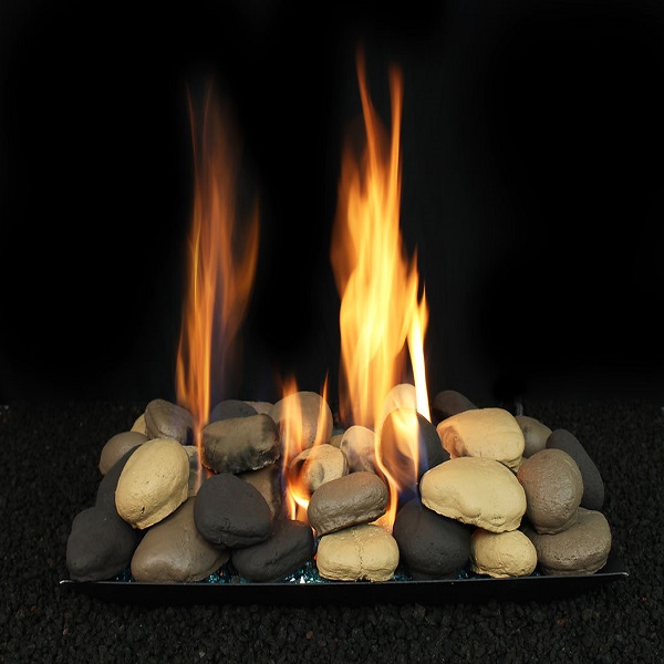 Full Pan Burner for Blazing River Stones with Variable Remote