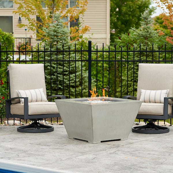 The Outdoor GreatRoom Company Cove Square Gas Fire Pit Bowl - ships as a Propane Fire Pit and comes with a Natural Gas Conversion Kit (if needed)