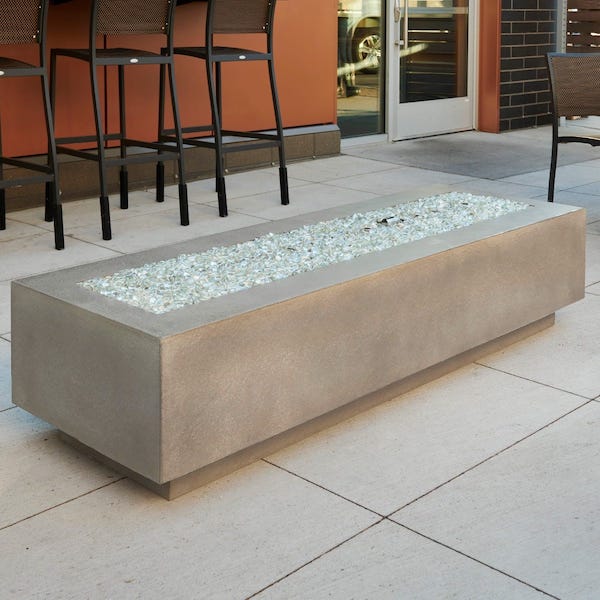 The Outdoor GreatRoom Company Midnight Mist Cove 72&quot; Linear Gas Fire Table - ships as a Propane Fire Pit and comes with a Natural Gas Conversion Kit (if needed)