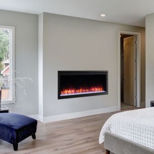 SimpliFire 60" Allusion Platinum Linear Electric Fireplace