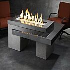 The Outdoor GreatRoom Company Black Uptown Linear Gas Fire Pit Table - ships as a Propane Fire Pit and comes with a Natural Gas Conversion Kit (if needed)