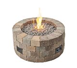The Outdoor GreatRoom Company Bronson Block Round Gas Fire Pit Kit - ships as a Propane Fire Pit and comes with a Natural Gas Conversion Kit (if needed)