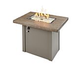 The Outdoor GreatRoom Company Driftwood Havenwood Rectangular Gas Fire Pit Table with Grey Base - ships as a Propane Fire Pit and comes with a Natural Gas Conversion Kit (if needed)