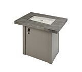 The Outdoor GreatRoom Company Stone Grey Havenwood Rectangular Gas Fire Pit Table with Grey Base - ships as a Propane Fire Pit and comes with a Natural Gas Conversion Kit (if needed)