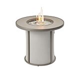 The Outdoor GreatRoom Company Grey Stonefire Round Gas Fire Pit Table - ships as a Propane Fire Pit and comes with a Natural Gas Conversion Kit (if needed)