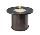 The Outdoor GreatRoom Company Brown Stonefire Round Gas Fire Pit Table - ships as a Propane Fire Pit and comes with a Natural Gas Conversion Kit (if needed)