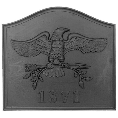 1871 Eagle Fireback - Black Cast Iron (22" H x 24" W x 3/4" THICK)