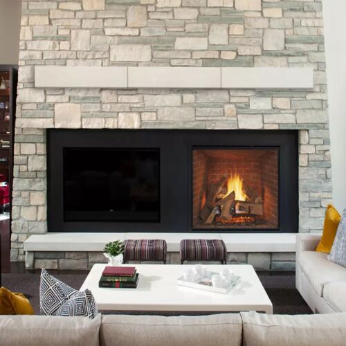 Heat & Glo True 42" Single-Sided Direct Vent Gas Fireplace with Stratford Brick Liner