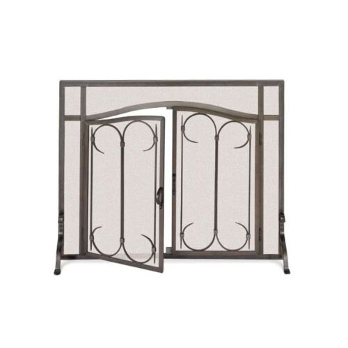Pilgrim Iron Gate Arched Fireplace Screen Dook  44W x 33H main