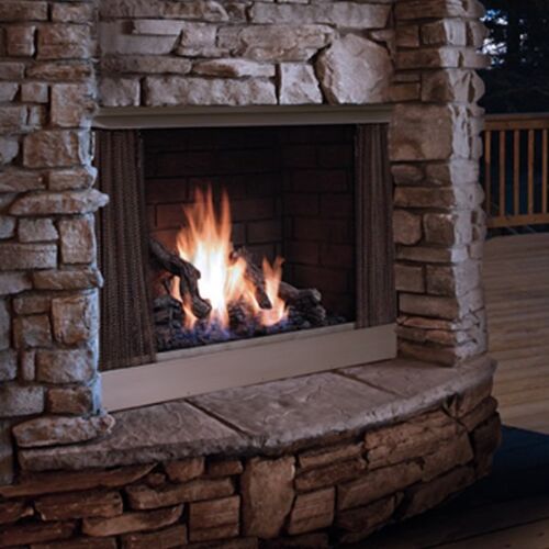Zero Clearance Outdoor Gas Fireplace Stainless Steel main