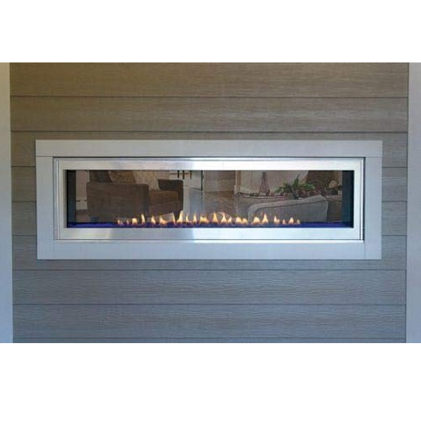 Empire Firebox - Frame, with Glass Window, Stainless Steel, for Exterior Installation