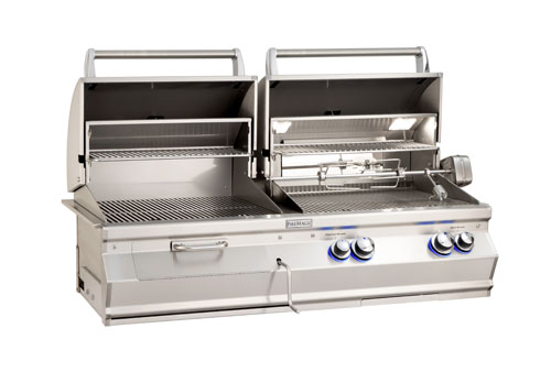 Aurora 46" Gas and Charcoal Built-In Grill with Analog Thermometer