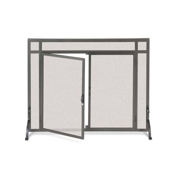 Pilgrim Forged Iron Fireplace Screen with Doors - 39" x 31"