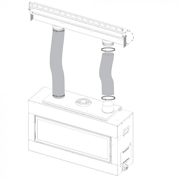 Empire Firebox - Gravity Heat Management (Includes 60" Plenum and 10' Flex)