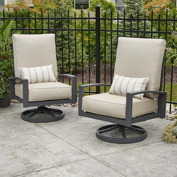 The Outdoor GreatRoom Company Cast Ash Lyndale Highback Swivel Rocking Chairs