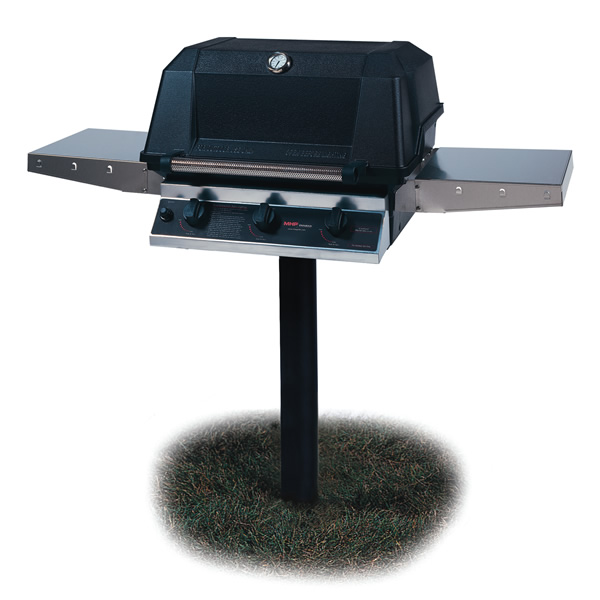MHP Grills WHRG4DD In-Ground Post-Mount Hybrid Gas Grill