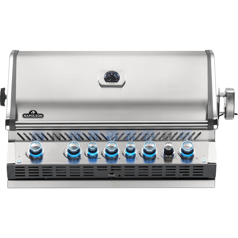 Napoleon Grill Prestige PRO 665 Built-in Gas Grill with Infrared Rear Burner and Rotisserie Kit
