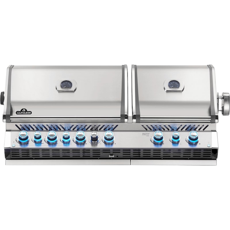 Napoleon Prestige PRO 825 Built-in Gas Grill with Infrared Rear Burner and Infrared Sear Burners and Rotisserie Kit