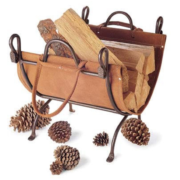Pilgrim Folding Indoor Firewood Rack with Carrier - Burnished Bronze