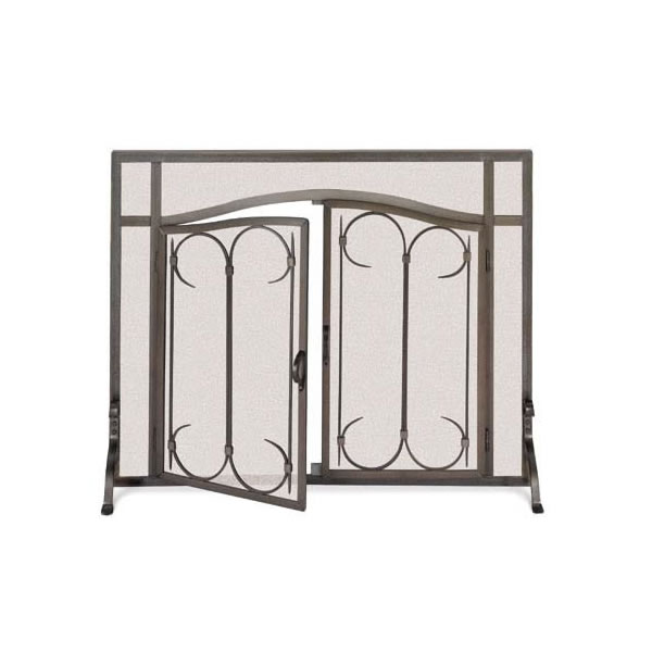 Pilgrim Iron Gate Arched Fireplace Screen Dook- 44" W x 33" H