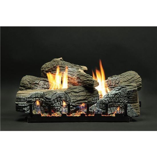 Empire Stacked Wildwood Ventless Gas Log Set with Variable Flame Control Option
