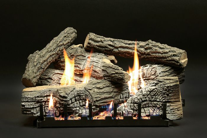 Empire Super Stacked Wildwood Ventless Gas Log Set with Variable Flame Control Option